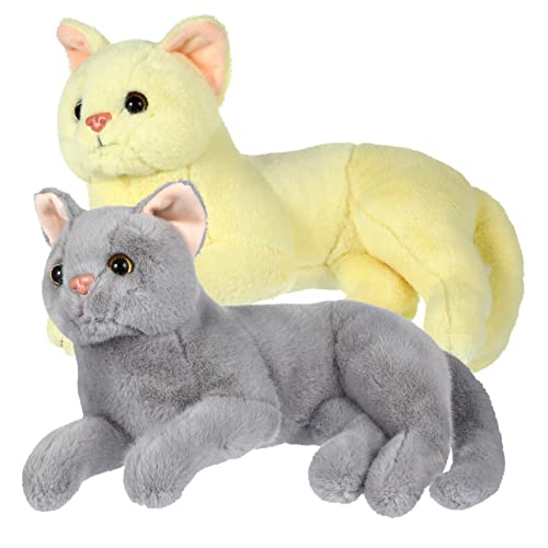 POPETPOP 2 Stücke Cartoon cat Dekoration Schlafzimmer Toys Plüschtier Katze Ausgestopfte Katzen, die Aussehen süßes Cartoon-Plüschtier Kätzchen Plüschtier PP Baumwolle von POPETPOP