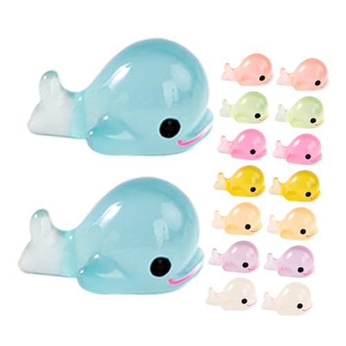 POPETPOP 24st Leuchtende -Ornamente Winzig Tiere Schwimmbad Tierfiguren Matschig Wal-badespielzeug Stofftier Dinosaurier Pinguin- Klein Kuscheltier Squishmellows Harz von POPETPOP