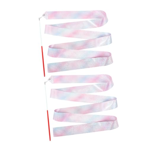 POPETPOP 2st Bänder Für Rhythmische Gymnastik Partydekorationen Zum Thema Zirkus Taumelmatte Schleife Gymnastikband Bänder Klebt Digitaler Zirkus Ribbon Dancer Zauberstab Streamer Polyester von POPETPOP