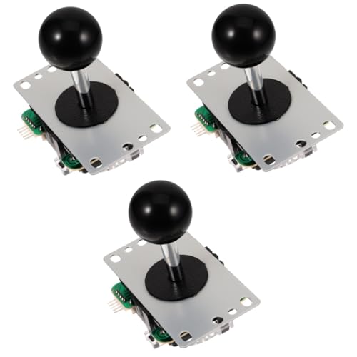 POPETPOP 3 Sätze Joystick Spielekonsole Arcade Joystick Platine 5p Spielekonsole Joystick Ohne Licht Joystick (schwarz) Arcade-kit Arcade-Tasten Arcade-Maschine Leiterplatte Black von POPETPOP