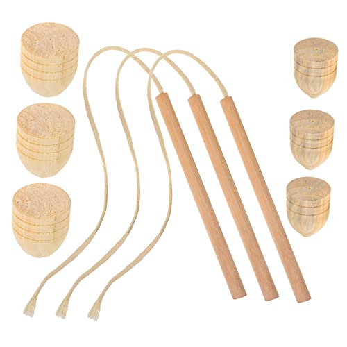 POPETPOP 3 Sätze Kreiselset aus Holz Xylophon zappeln Gyroskop tragbare Kreiselspielzeuge Outdoor draußen Holzgryo für Traditionelles -Gyros von POPETPOP