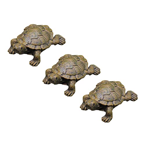 POPETPOP 3St Simulierte Schildkröten-Ornamente Room Decoration raumdeko schöafzimmerdeko Tortoise Model Miniatur-Schildkröte Figur Simulationstiermodell Schildkrötenspielzeug aus Harz von POPETPOP