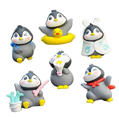 POPETPOP 4 Sätze Pinguin-Ornamente Pinguin Figur Pinguin- Figuren Kleiner Pinguin Für Kinderspielzeug Kleines Pinguindekor Pinguin-Statue- PVC 6 Stück * 4 von POPETPOP