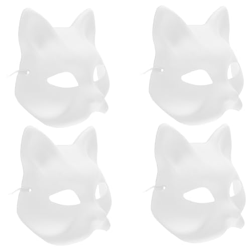 POPETPOP 4 Stück DIY Katzenmasken aus Umweltfreundlichem Pappmaché Leere Handbemalbare Katzen Gesichtsmaske für Halloween Kostüm und Cosplay Party Damen und Geeignet POPETPOP 4 Stück DIY Katzenmasken aus Umweltfreundlichem Pappmaché Leere Handbemalbare Katzen Gesichtsmaske für Halloween Kostüm und Cosplay Party Damen und Geeignet von POPETPOP