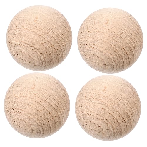 POPETPOP 4 Stück Krocket Fasching Spiele outdoorspielzeug draußen Bocce Kugeln Strand Spiele Sport Ball Freizeit Boccia Rollen Boccia rollende Boccia Holz von POPETPOP