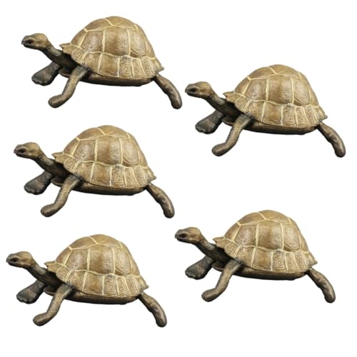 POPETPOP 5 Stück Simulation Turtle City Schildkröten Futternapf Tierschildkrötenfellfiguren Schöpfer Schildkrötenanhänger Schildkrötengehege Zubehör Sensory Friends Zappelpuppen PVC von POPETPOP