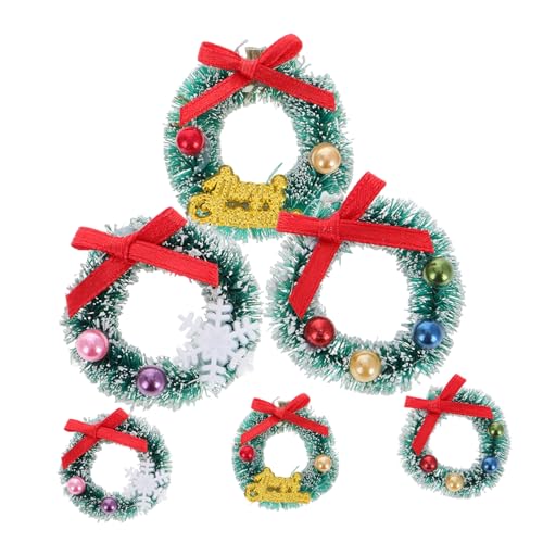 POPETPOP 6 Stück Miniatur Weihnachtskranz Teiliges Puppenhaus Dekoration Mikro Landschafts Deko für Xmas Geschenkboxen Langlebig Detailreich Farbenfroh Sicher für Kreative POPETPOP 6 Stück Miniatur Weihnachtskranz Teiliges Puppenhaus Dekoration Mikro Landschafts Deko für Xmas Geschenkboxen Langlebig Detailreich Farbenfroh Sicher für Kreative von POPETPOP