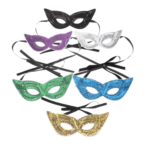 POPETPOP 6 Stück Teiliges Mardi Gras Pailletten Halbgesichts Masken für Frauen und Bunte Venezianische Maskerade Retro Stil für Karneval Maskenball Fasching und Halloween Feiern POPETPOP 6 Stück Teiliges Mardi Gras Pailletten Halbgesichts Masken für Frauen und Bunte Venezianische Maskerade Retro Stil für Karneval Maskenball Fasching und Halloween Feiern von POPETPOP