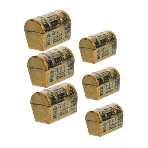 POPETPOP 6 Stück Teiliges Mini Schatztruhen Vintage Piraten Modell Dekoration für Puppenhaus Mikroszene Desktop Decor Realistische Miniatur in Zwei POPETPOP 6 Stück Teiliges Mini Schatztruhen Vintage Piraten Modell Dekoration für Puppenhaus Mikroszene Desktop Decor Realistische Miniatur in Zwei von POPETPOP