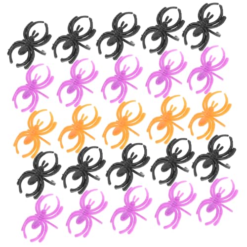 POPETPOP 60 Stück Teiliges Halloween Spinnen Ringe Bunte Spinnen DIY Spinnenringe in Schwarz Orange und Realistische Halloween Deko für Partys und Familienaktivitäten POPETPOP 60 Stück Teiliges Halloween Spinnen Ringe Bunte Spinnen DIY Spinnenringe in Schwarz Orange und Realistische Halloween Deko für Partys und Familienaktivitäten von POPETPOP