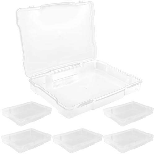 POPETPOP 6Er Boxen Aufbewahrungsbehälter für Bastelarbeiten transparenter Kartonstein Würfel Kiste Storage Boxes aufbwahrungs-Box Fotobewahrer Gehäuse für elektronische Bauteile Plastik pp von POPETPOP