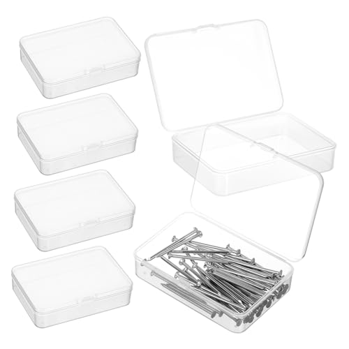 POPETPOP 6st Kleine Schmuck-Organizer Karte Klare Aufbewahrungsbehälter Aufbewahrungs-Organizer-Fall Perlenorganisator Plastik Transparent von POPETPOP