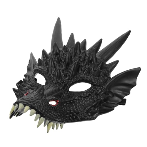 POPETPOP Drachenmaske Cosplay aus Leichtem PU Realistische Tiermaske für Erwachsene für Halloween Festival Maskerade und Kostümpartys Bequeme Schwarze Partyverkleidung POPETPOP Drachenmaske Cosplay aus Leichtem PU Realistische Tiermaske für Erwachsene für Halloween Festival Maskerade und Kostümpartys Bequeme Schwarze Partyverkleidung von POPETPOP