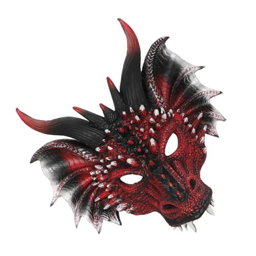 POPETPOP Halloween-Drachenmaske Dino-Maske Horror-Drachenkopfmaske Maskerademaske Für Halloween-Drachenkostüm von POPETPOP