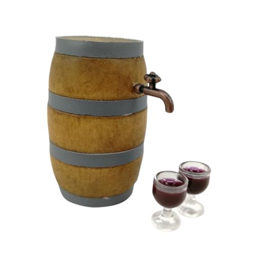 POPETPOP Miniatur Weinfass Set mit und Mini Weinglas Realistische Deko für Puppenhaus Bar und Party Szene Dekorations Requisiten für Weinliebhaber und Bastelfans POPETPOP Miniatur Weinfass Set mit und Mini Weinglas Realistische Deko für Puppenhaus Bar und Party Szene Dekorations Requisiten für Weinliebhaber und Bastelfans von POPETPOP