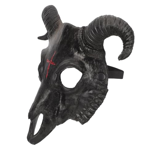 POPETPOP PU Ziegenmaske Halloween Cosplay Tiermaske mit Elastischem Riemen Atmungsaktive Kostümmaske für Erwachsene und Dekorative Festtagsverkleidung POPETPOP PU Ziegenmaske Halloween Cosplay Tiermaske mit Elastischem Riemen Atmungsaktive Kostümmaske für Erwachsene und Dekorative Festtagsverkleidung von POPETPOP