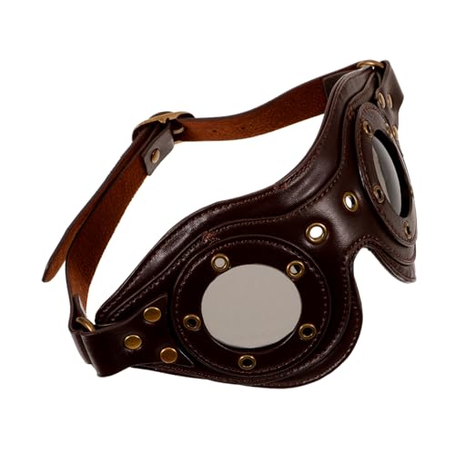 POPETPOP Punk Style Lederbrille Steampunk Schutzbrille Vintage Unisex Outdoor Accessoire für Festival Bühne POPETPOP Punk Style Lederbrille Steampunk Schutzbrille Vintage Unisex Outdoor Accessoire für Festival Bühne von POPETPOP