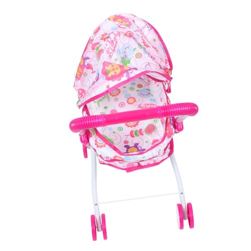 POPETPOP Simulationswagen Kinderwagen Puppenwagen Puppenwagen Handwagen Kinderwagen Ornament Mini-Hauskinderwagen Puppenwagen Oxford-Stoff Rosa von POPETPOP