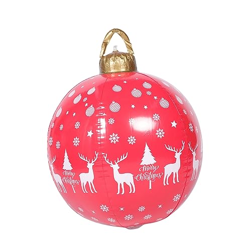 POPETPOP aufblasbare Weihnachtskugel Baum riesige Weihnachtskugeln schmücken aufblasbarer weihnachtsball weihnachtskugeln aufblasbar aufblasbare Ballverzierung Kugelverzierung PVC rot von POPETPOP