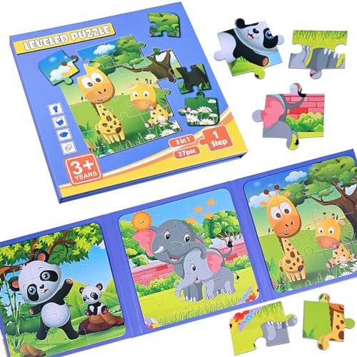 Kinderpuzzle Magnet,37-Teilige Puzzle Beschäftigung,Magnete Puzzle Buchen für Kinder,Puzzle Tier Puzzle für Kinder Puzzle ab 3,Reisespiele Kinder ab 3 5 Lernmagnet-Geschenk für den Roadtrip Flugzeug von POPGMMT