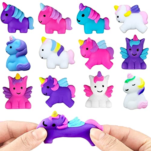 POPOYU Mini Einhorn Mochi Squishy 12 Stück Squishy Kawaii Set,Squishy Mochi Einhorn,Squishy Fidget Toy Mochi für Mädchen,Anti Stress Squishies Spielzeug für Weihnachten Gastgeschenk Kindergeburtstag von POPOYU