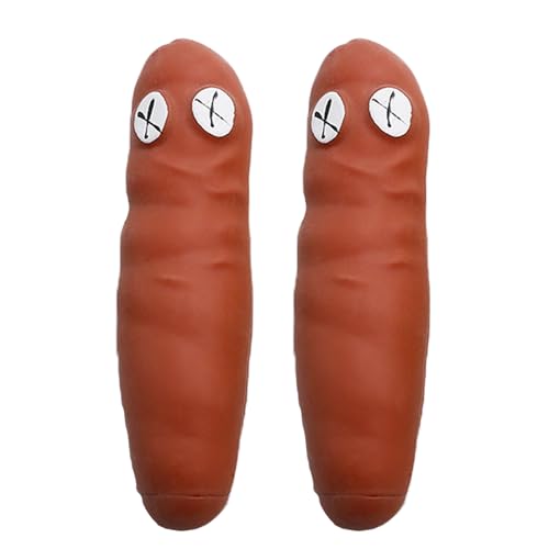 2 Stück Kackwurst Stress Wurst, Dehnbarer Kackhack zum Stressabbau, Stretchy Poo Ball Fake Stretchy Poop Stressabbau Spielzeug, Lustiges Geburtstags Geschenk Scherzspielzeug für Kinder Erwachsene Red von POPOYU