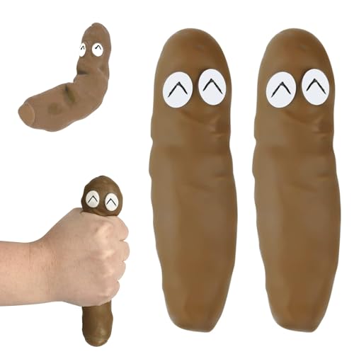 POPOYU 2 Stück Dehnbarer Kackhack Kackwurst zum Stressabbau,Poop Katapult Anti Stress Spielzeug Bälle Prank Kackhaufen,Gadgets Lustige Geschenke für Weihnachten Geburtstag Männer Teenager Jungs Kinder von POPOYU