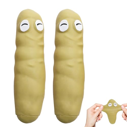 2Stück Kackwurst Stress Wurst, Dehnbarer Kackhack zum Stressabbau, Stretchy Poo Ball Fake Stretchy Poop Stressabbau Spielzeug, Lustiges Geburtstags Geschenk Scherzspielzeug für Kinder Erwachsene Khaki von POPOYU