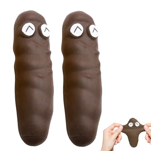 2Stück Kackwurst Stress Wurst, Dehnbarer Kackhack zum Stressabbau, Stretchy Poo Ball Fake Stretchy Poop Stressabbau Spielzeug,Lustiges Geburtstags Geschenk Scherzspielzeug für Kinder Erwachsene Brown von POPOYU