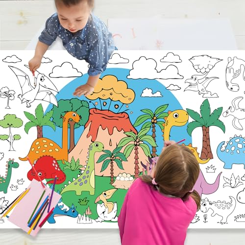 31x72 Zoll Tischdecke zum Ausmalen Kinder,Ausmaltischdecke Dinosaurier,Dinosaurier Poster zum Ausmalen,Poster zum Ausmalen des Dinosaurier,Papier Dinosaurier Bemalbare Tischdecke für Kindergeburtstag 31x72 Zoll Tischdecke zum Ausmalen Kinder,Ausmaltischdecke Dinosaurier,Dinosaurier Poster zum Ausmalen,Poster zum Ausmalen des Dinosaurier,Papier Dinosaurier Bemalbare Tischdecke für Kindergeburtstag von POPOYU