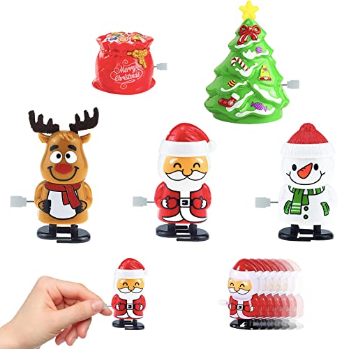 5 Stücke Kinder Aufziehspielzeug Wind Up Rentier Weihnachtsbaum Schneemann Weihnachtsmann Figur Uhrwerk Spielzeug Aufziehfigur Weihnachten Deko Figuren Geschenk für Baby Kinder Lustiges Spielzeug von POPOYU