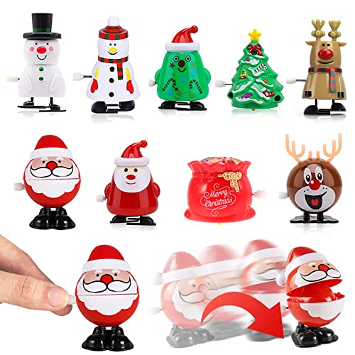 9Pack Weihnachten Wind Up Toy Funny Jumping Toys Xmas Gift Toys,Spring&Wind Up Small Toy for Party Bag, Walking Clockwork Toys for Kids Christmas Party Favors Stocking Stuffers Cracker Gift Fillers von POPOYU