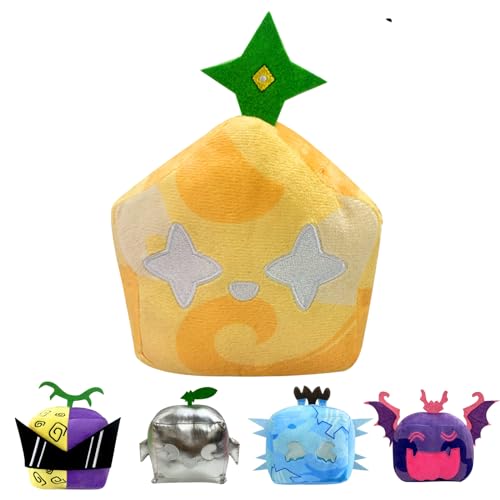 Blox Fruits Plüschtier,Süßes Früchte Anime Spiel Plüschtier,Bloxfruits Plush,Blox Früchte Plüsch Spielzeug,Bloxfruits Plüschfiguren,Bloxfruit Kuscheltier Plüschpuppe (Gelb) von POPOYU