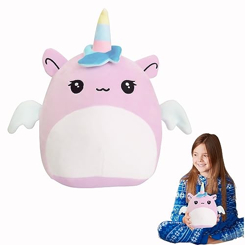 POPOYU Einhorn Plüschkissen Neue kreative Einhorn niedlich Kawaii Kissen Puppe Rosa Einhorn Dekoratives Kissen für Kinder Jungen MädchenGeburtstagsgeschenke weiches Bett/Sofa Dekorationen von POPOYU