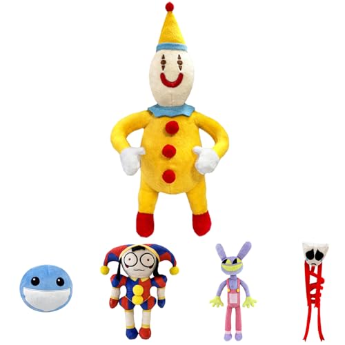 POPOYU The Amazing Digital Circus Plüsch,Pomni Jax Jungle Digital Circus Figuren,Digital Circus Plüsch,Digital Circus Plush Toys für Jungen und Mädchen TV-Fans Kinder Weihnachts Geburtstagsgeschenke von POPOYU