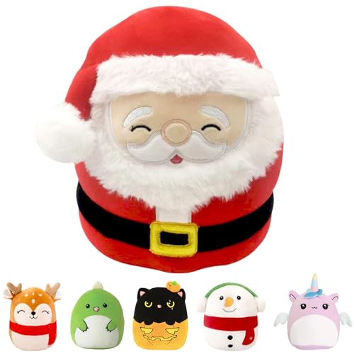 POPOYU Weihnachtsmann Kuscheltier,Kawaii Plüsch Kopfkissenbezug,Weihnachten Plüschtier Nikolaus Stofftier Weihnachtsmann für Kinder Sofa Dekoration Weihnachten Spielzeug Weihnachten Neujahr Geschenk von POPOYU