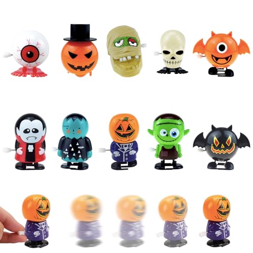 POPOYU 10 Stücke Kinder Aufziehspielzeug Wind Up Rentier Halloween Schneemann Weihnachtsmann Figur Uhrwerk Spielzeug Aufziehfigur Weihnachten Deko Figuren Geschenk für Baby Kinder Lustiges Spielzeug von POPOYU