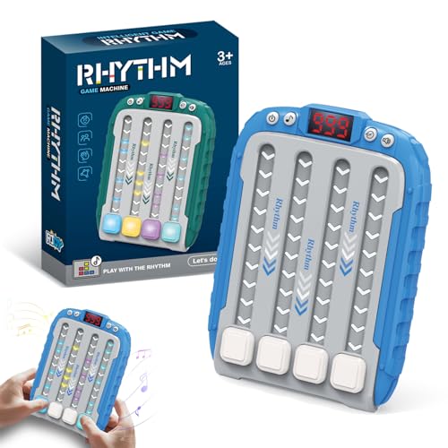 Interaktive Rhythmus-Spielmaschine,Fingerspielzeug Schiebespiel,Pop-Fidget-Spiel,Schnelles Reaktionsspiel,Rhythmus-Tastenspiel,Musikalisches Herausforderungsspielzeug für Kinder(elektronische Blau) von POPOYU