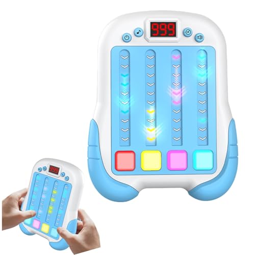 Interaktive Rhythmus-Spielmaschine,Fingerspielzeug Schiebespiel,Pop-Fidget-Spiel,Schnelles Reaktionsspiel,Rhythmus-Tastenspiel,Musikalisches Herausforderungsspielzeug 2024 elektronische BonbonBlau von POPOYU