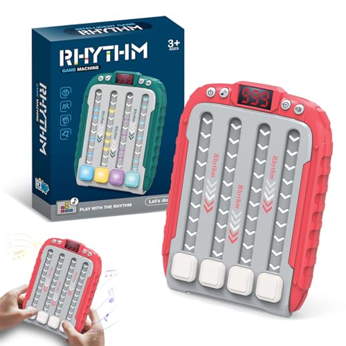 Interaktive Rhythmus-Spielmaschine,Fingerspielzeug Schiebespiel,Pop-Fidget-Spiel,Schnelles Reaktionsspiel,Rhythmus-Tastenspiel,Musikalisches Herausforderungsspielzeug für Kinder(elektronische Rot) von POPOYU