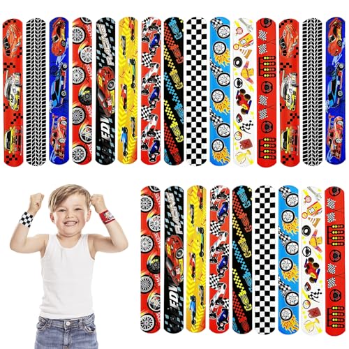 POPOYU 24 Stück Rennwagen Schnapparmbänder Kinder,F1 Zielflagge Armband Kindergeburtstag Gastgeschenke,Mitgebsel Hot Wheels Geburtstag,Rennwagen Mitgebsel Slap Armbänder für Rennwagen Kleine Geschenke POPOYU 24 Stück Rennwagen Schnapparmbänder Kinder,F1 Zielflagge Armband Kindergeburtstag Gastgeschenke,Mitgebsel Hot Wheels Geburtstag,Rennwagen Mitgebsel Slap Armbänder für Rennwagen Kleine Geschenke von POPOYU