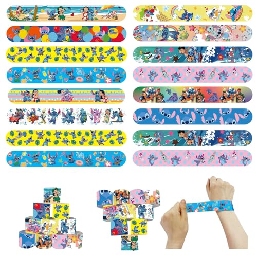 POPOYU Schnapparmband Kinder Sti-tch,24 Stück Lilo und Stich Armband Geburtstagsdeko Slap Armbänder Klatscharmband Wristband für Mitgebsel Kinder Geburtstagsgeschenke Spielpreise Partytütenfüller von POPOYU