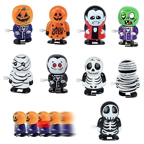 POPOYU 9 Stück Halloween Aufziehspielzeug für Kinder,Halloween Wind Up Spielzeug Mitgebsel Halloween Kinder,Uhrwerk Lauf Spring Spielzeug für Halloween Deko Party Mitgebsel Geschenk Goody Bag von POPOYU