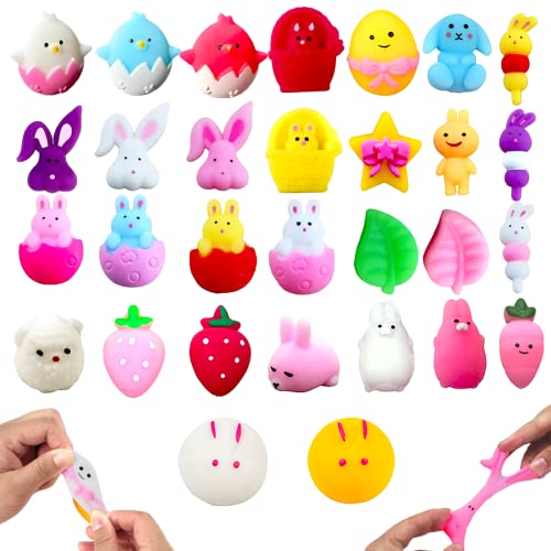 POPOYU Mini Mochi Ostern Squishy 30 Stück Squishy Kawaii,Squishy Mochi,Squishy Fidget Toy Mochi für Kinder,Anti Stress Squishies Spielzeug für Osterspielzeug Weihnachten Geburtstag Gastgeschenk von POPOYU