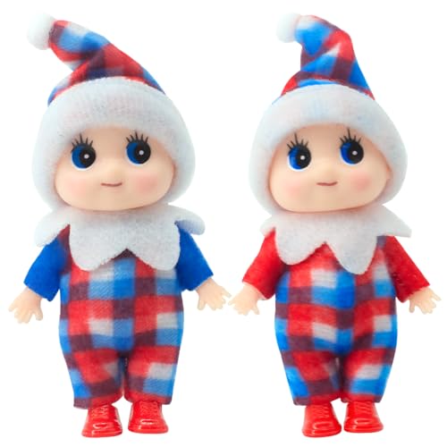 POPOYU Weihnachtselfen Figuren Mini Elfen, Christmas Elf Puppe Weihnachtselfen Weihnachten Kleine Geschenke Puppe Spielzeug für Mädchen Jungen Geschenk,Little Elf Puppe Spielzeug für Jungen Mädchen von POPOYU