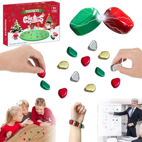 POPOYU Weihnachten Magnetisches Schachspiel Kampfschach Mit Magnetisch Schachbrett Magnetisch,Tragbares Schachbrett-Party Für Familientreffen,Agnetic Spiel Schach Set mit Magnetische Steine Für Kinder von POPOYU