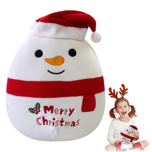 POPOYU Weihnachten Plüsch,8’’ Kleines Kuscheltier Schneemann Stofftier Gefüllte Plüschpuppe,Weihnachten Squishmallows Plüschkissen Spielzeug für Kinder Mädchen Jungen Xmas Sofa Dekoration Geschenk von POPOYU