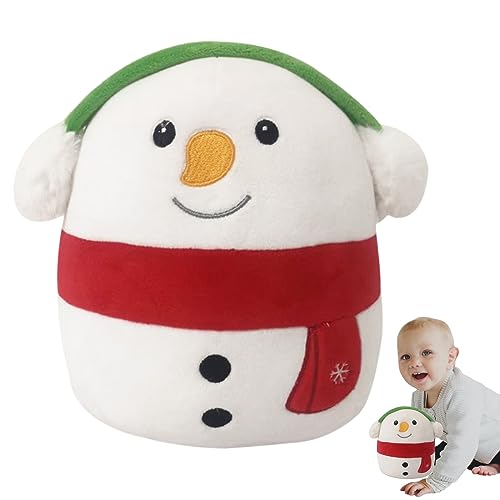 POPOYU Weihnachten Plüsch,8’’ Kleines Kuscheltier Schneemann Stofftier Gefüllte Plüschpuppe,Weihnachten Squishmallows Plüschkissen Spielzeug für Kinder Mädchen Jungen Xmas Sofa Dekoration Geschenk von POPOYU