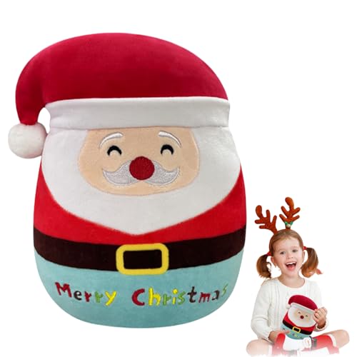 POPOYU Weihnachten Plüsch,8’’ Kleines Kuscheltier Weihnachtsmann Stofftier Gefüllte Plüschpuppe,Weihnachten Squishmallows Plüschkissen Spielzeug für Kinder Mädchen Jungen Xmas Sofa Dekoration Geschenk von POPOYU