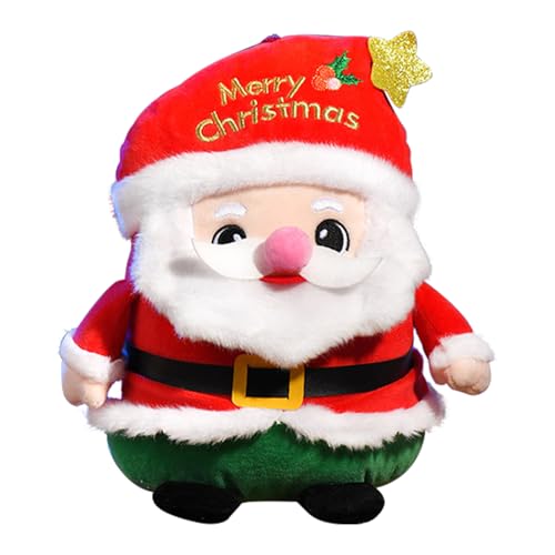 POPOYU Weihnachten Kuscheltier Weihnachtsmann, 9in/23cm Weihnachtsmann Weiches Fell Plüsch, Plüschtier Christmas Plüschpuppe Dekoration Stofftier Plüsch Figuren Spielzeug für Kinder Mädchen Jungen von POPOYU